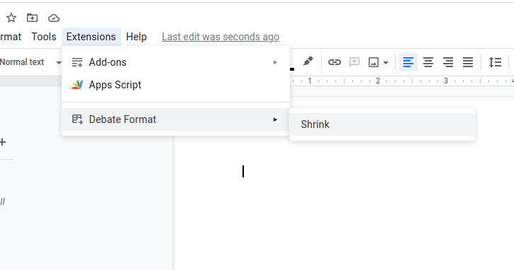 Add-on menu screenshot