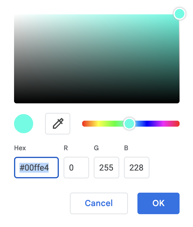 Hex colors screenshot